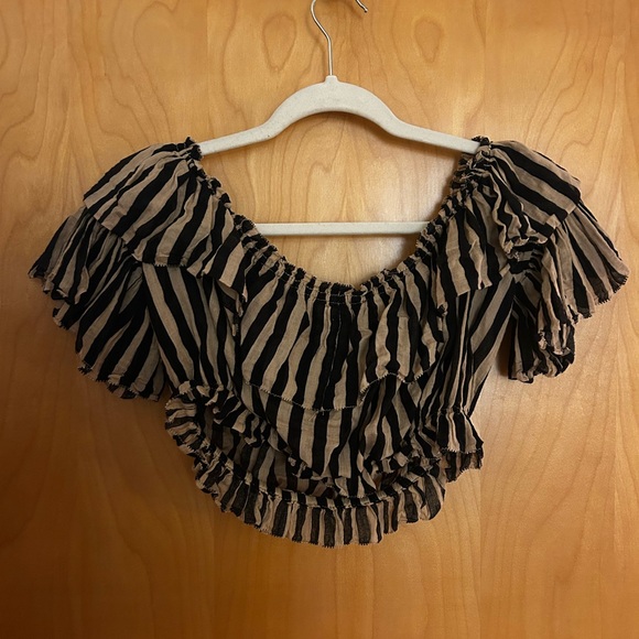 Zimmermann Striped Off Shoulder Top - Picture 4 of 6